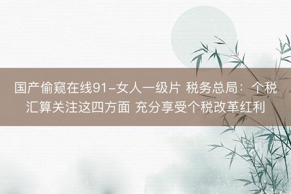 国产偷窥在线91-女人一级片 税务总局：个税汇算关注这四方面 充分享受个税改革红利