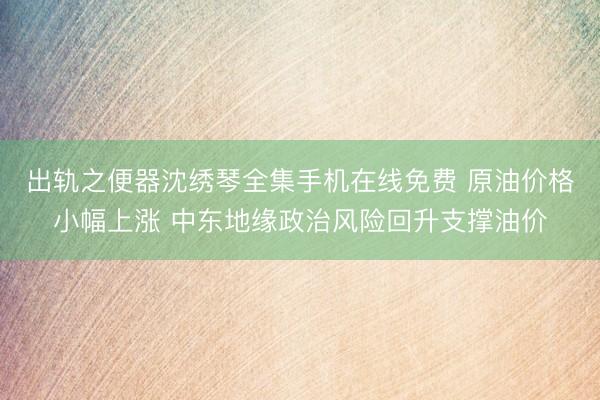 出轨之便器沈绣琴全集手机在线免费 原油价格小幅上涨 中东地缘政治风险回升支撑油价