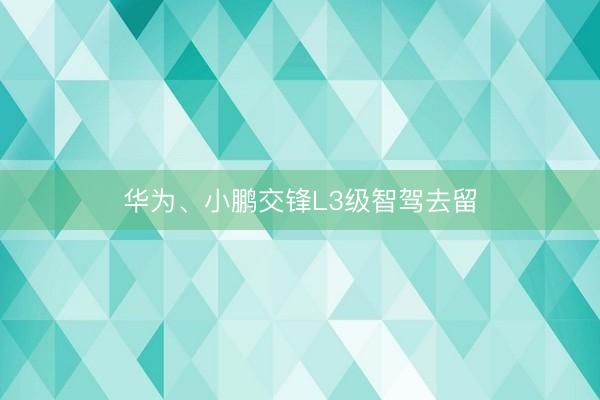 华为、小鹏交锋L3级智驾去留