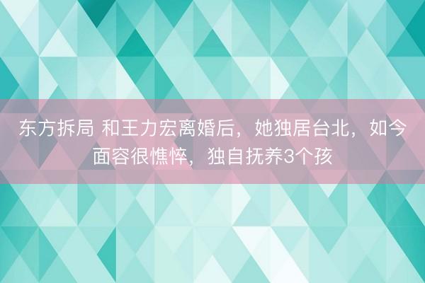东方拆局 和王力宏离婚后，她独居台北，如今面容很憔悴，独自抚养3个孩