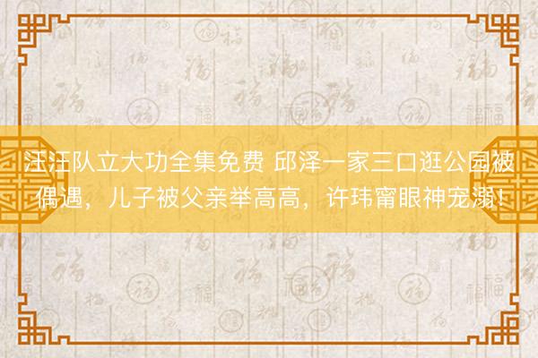 汪汪队立大功全集免费 邱泽一家三口逛公园被偶遇，儿子被父亲举高高，许玮甯眼神宠溺！