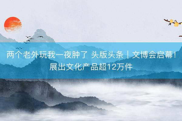 两个老外玩我一夜肿了 头版头条｜文博会启幕！展出文化产品超12万件