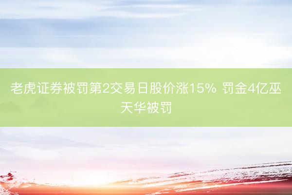 老虎证券被罚第2交易日股价涨15% 罚金4亿巫天华被罚