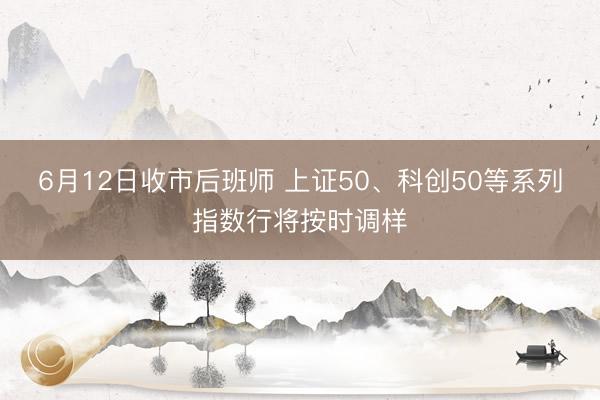 6月12日收市后班师 上证50、科创50等系列指数行将按时调样