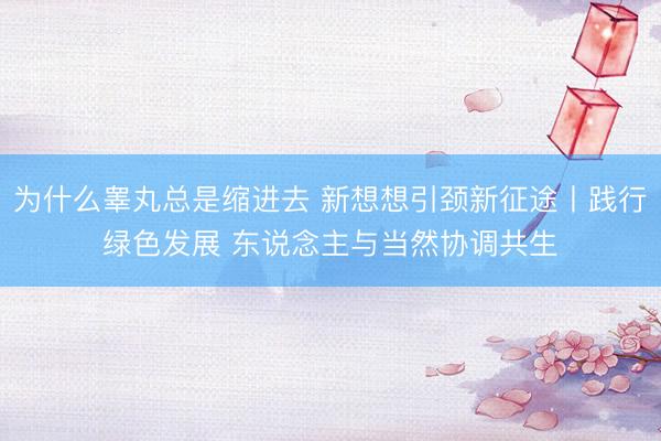 为什么睾丸总是缩进去 新想想引颈新征途丨践行绿色发展 东说念主与当然协调共生