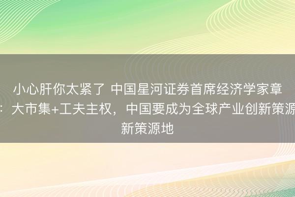 小心肝你太紧了 中国星河证券首席经济学家章俊：大市集+工夫主权，中国要成为全球产业创新策源地