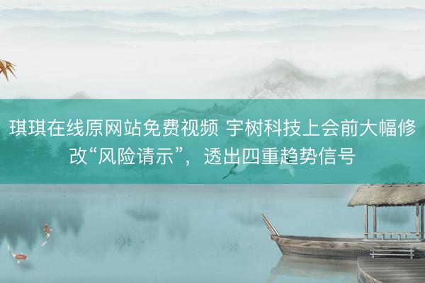 琪琪在线原网站免费视频 宇树科技上会前大幅修改“风险请示”，透出四重趋势信号