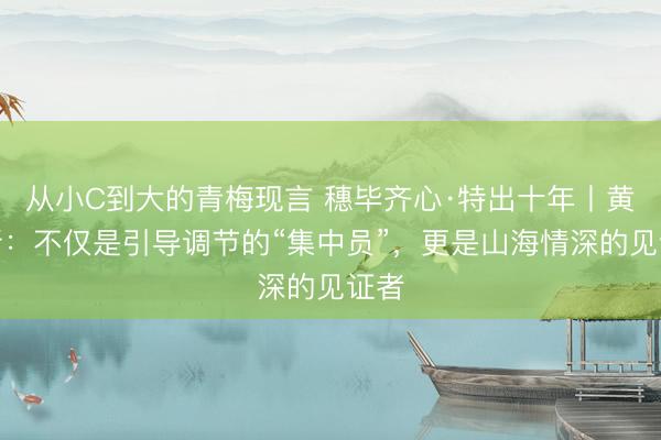 从小C到大的青梅现言 穗毕齐心·特出十年丨黄晓新：不仅是引导调节的“集中员”，更是山海情深的见证者