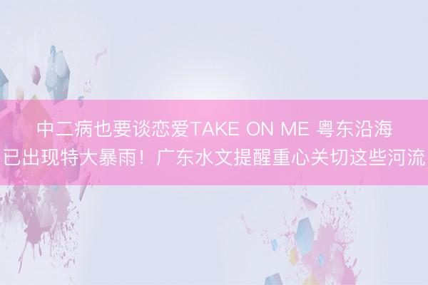 中二病也要谈恋爱TAKE ON ME 粤东沿海已出现特大暴雨！广东水文提醒重心关切这些河流