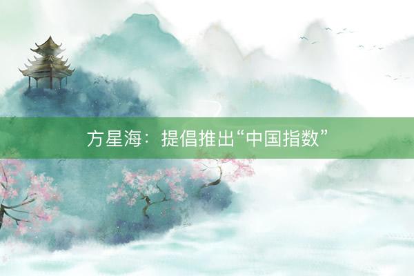 方星海：提倡推出“中国指数”